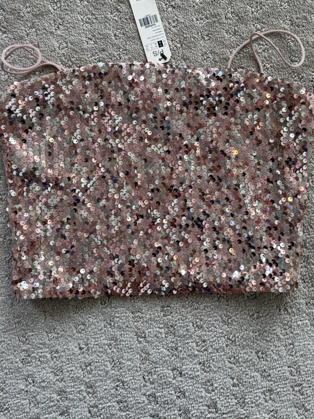 Sequin Tube Top - Rose Gold/Pink